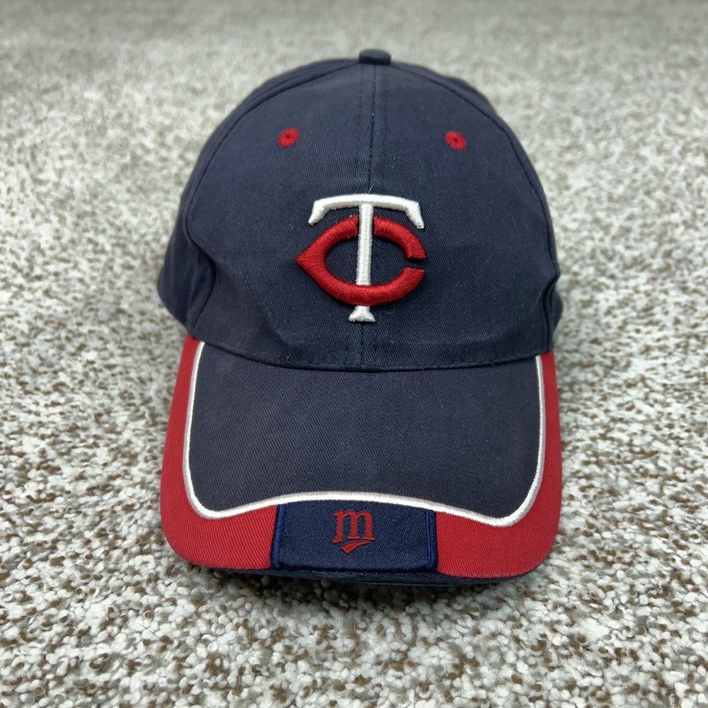 Vintage Minnesota Twins Hat Cap Strap Back Mens Blue Red MLB‎ Baseball 2000s